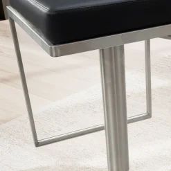 Design Barhocker in Schwarz und Silber - Hallein^Wohnen
