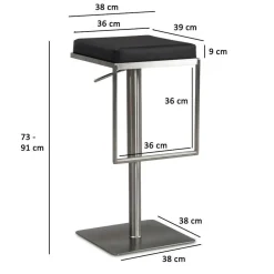 Design Barhocker in Schwarz und Silber - Hallein^Wohnen