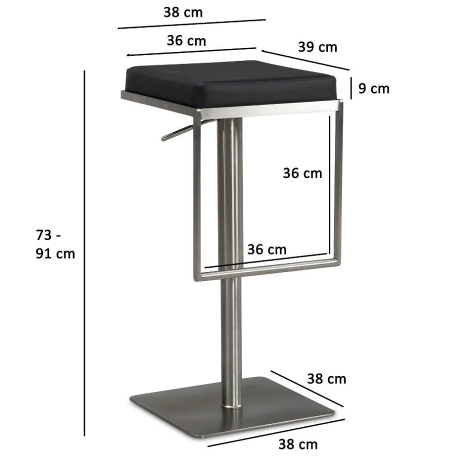 Design Barhocker in Schwarz und Silber - Hallein^Wohnen