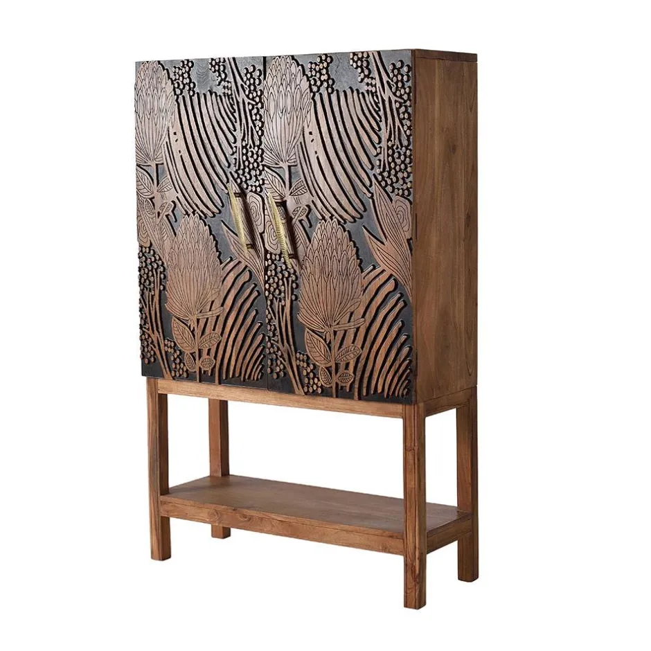 Wohnen Design Barschrank mit Schnitzerei und Lack - Marcel