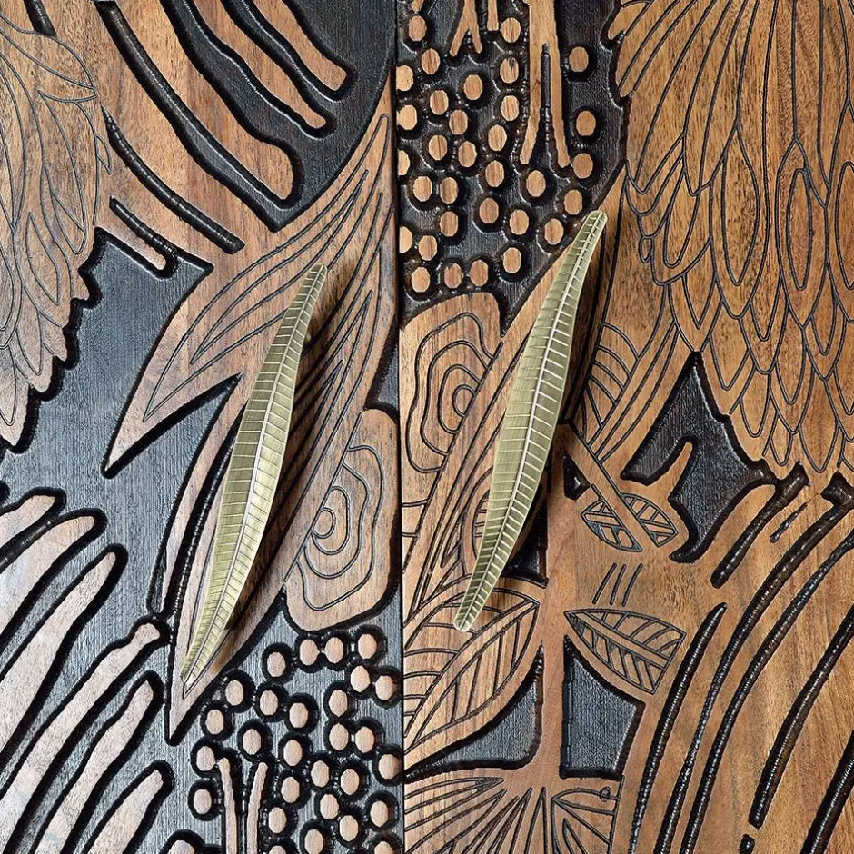 Wohnen Design Barschrank mit Schnitzerei und Lack - Marcel