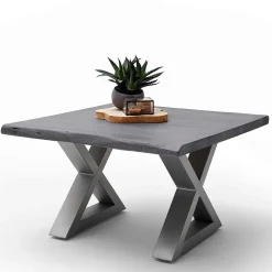 Wohnen Design Baumkanten-Couchtisch in Grau - Siestago