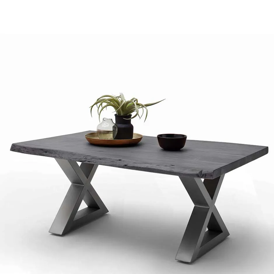 Wohnen Design Baumkanten-Couchtisch in Grau - Siestago