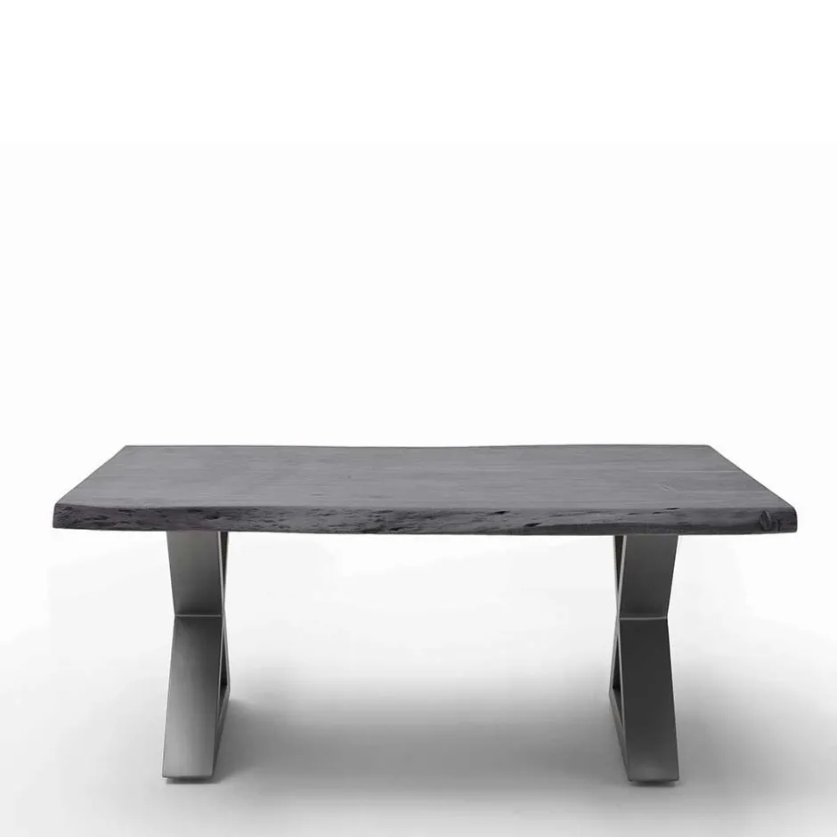 Wohnen Design Baumkanten-Couchtisch in Grau - Siestago