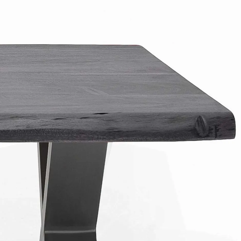 Wohnen Design Baumkanten-Couchtisch in Grau - Siestago