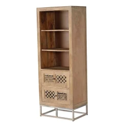 Design Bücherregal aus Mangobaum Massivholz - Valuta^Wohnen Discount