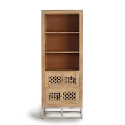 Design Bücherregal aus Mangobaum Massivholz - Valuta^Wohnen Discount