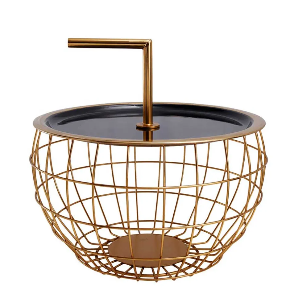 Wohnen Design Beistelltisch in Schwarz und Gold - Egeass