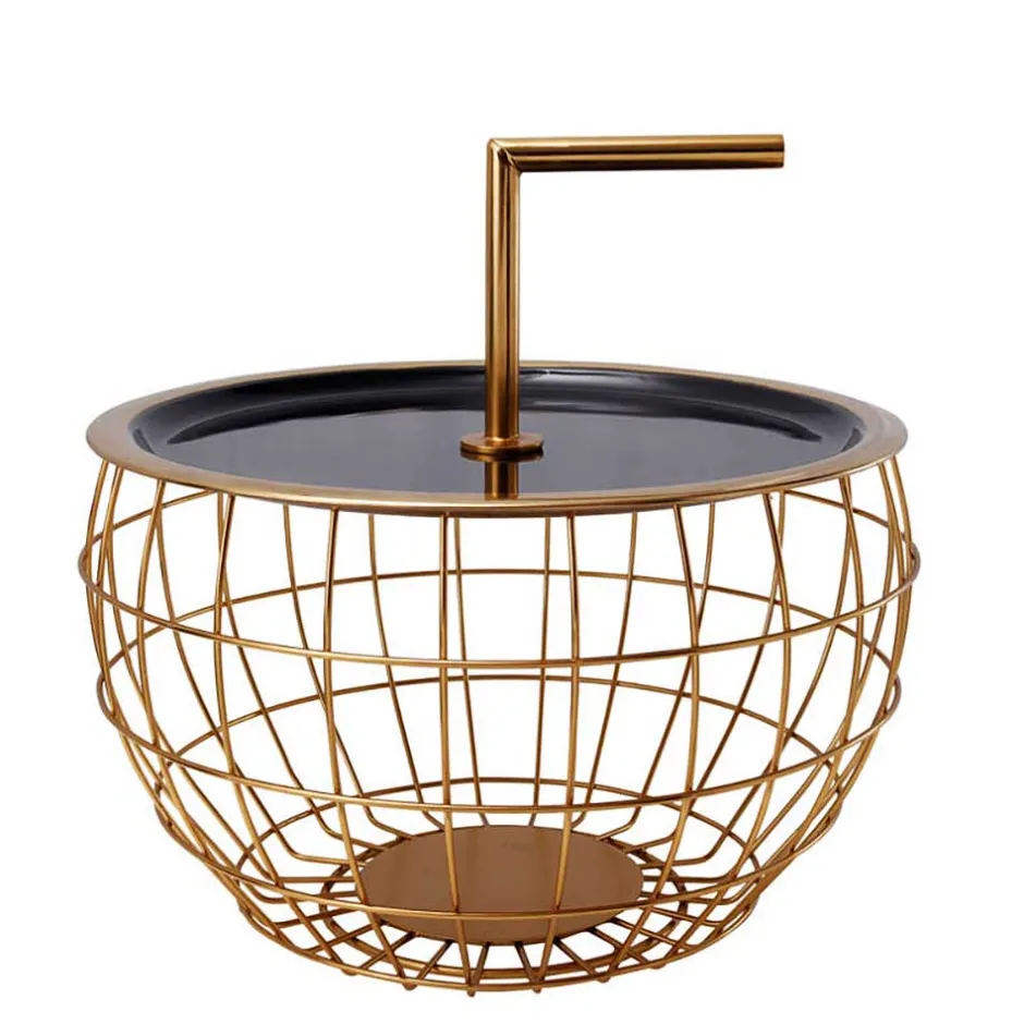 Wohnen Design Beistelltisch in Schwarz und Gold - Egeass