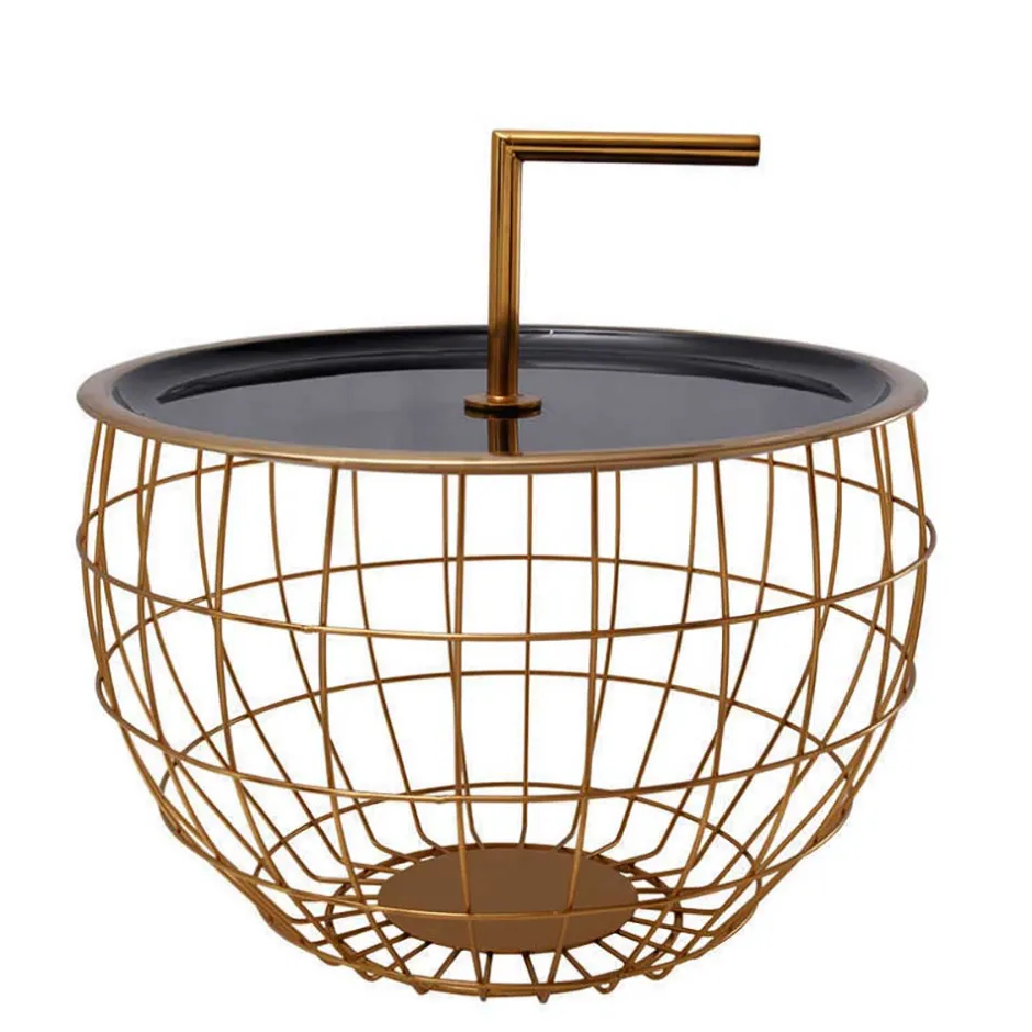 Wohnen Design Beistelltisch in Schwarz und Gold - Egeass