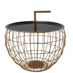 Wohnen Design Beistelltisch in Schwarz und Gold - Egeass