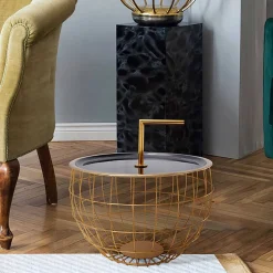 Wohnen Design Beistelltisch in Schwarz und Gold - Egeass