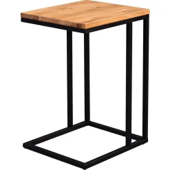 Wohnen Design Beistelltisch mit Wildeiche Massivholz Voprium & Metall schwarz