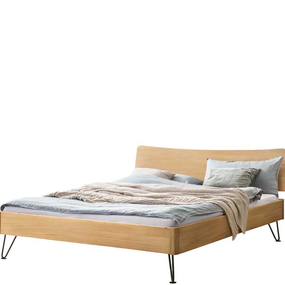 Wohnen Design Bett aus hell geölter Eiche - Promenada