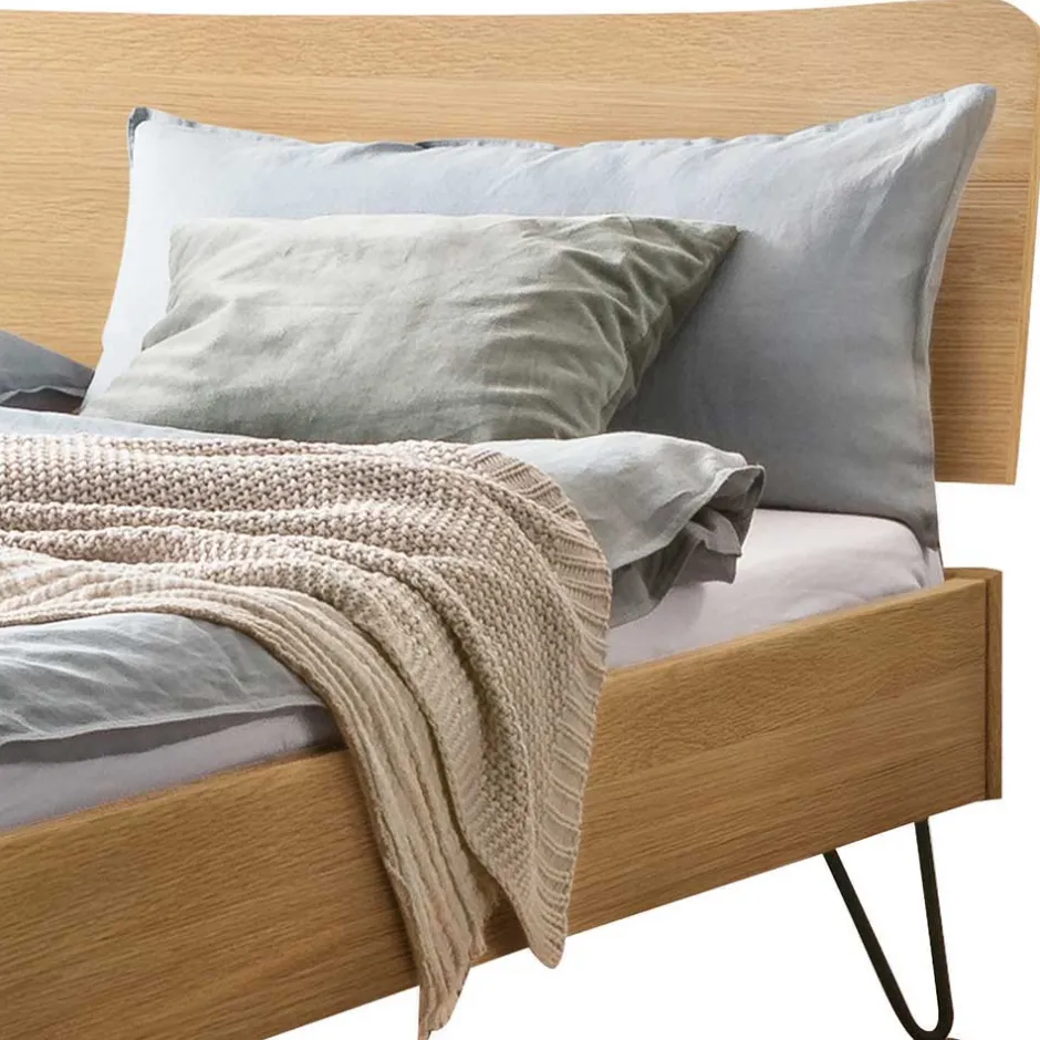 Wohnen Design Bett aus hell geölter Eiche - Promenada