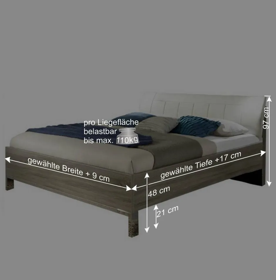 Wohnen Design Bett Crabira mit Polster