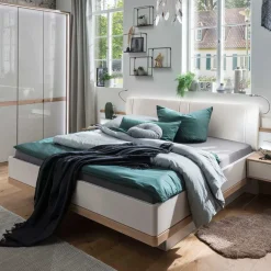 Wohnen Design Bettgestell inklusive Kopfteil Lampen LED - Crascanu