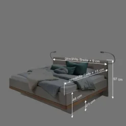 Wohnen Design Bettgestell inklusive Kopfteil Lampen LED - Crascanu