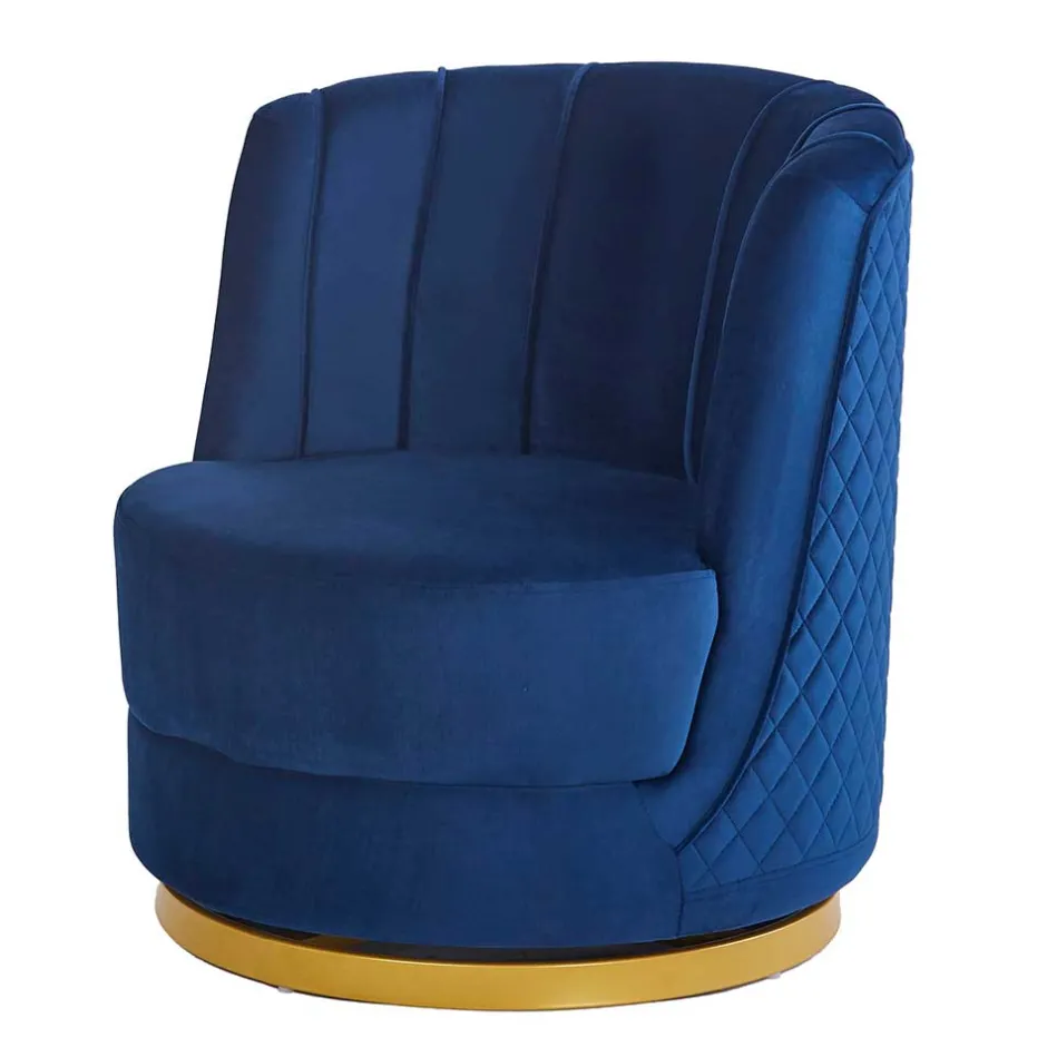 Design Cocktailsessel in Dunkelblau Samt - Sara^Wohnen Hot
