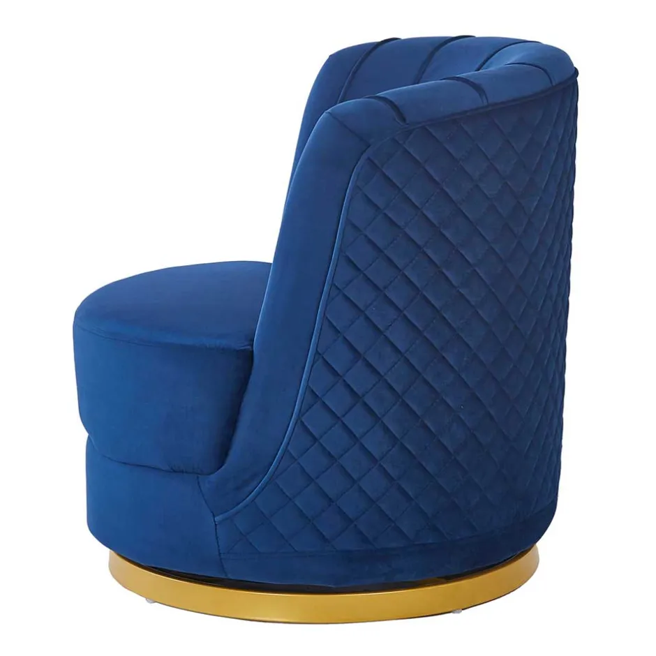 Design Cocktailsessel in Dunkelblau Samt - Sara^Wohnen Hot