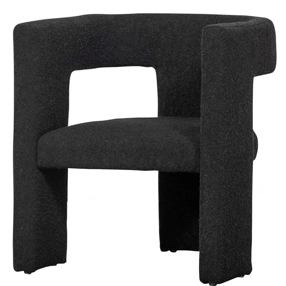 Wohnen Design Cocktailsessel in Dunkelgrau Boucle - Seanno