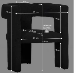 Wohnen Design Cocktailsessel in Dunkelgrau Boucle - Seanno