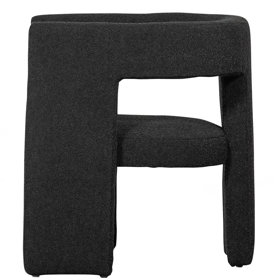 Wohnen Design Cocktailsessel in Dunkelgrau Boucle - Seanno