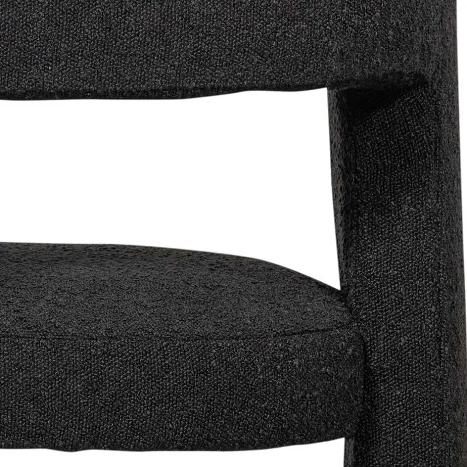 Wohnen Design Cocktailsessel in Dunkelgrau Boucle - Seanno