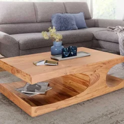 Design Couchtisch aus massivem Akazienholz - Drolivio^Wohnen Sale