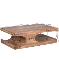 Design Couchtisch aus massivem Akazienholz - Drolivio^Wohnen Sale