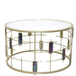 Design Couchtisch aus Spiegelglas & Metall Gold - Liss^Wohnen Outlet