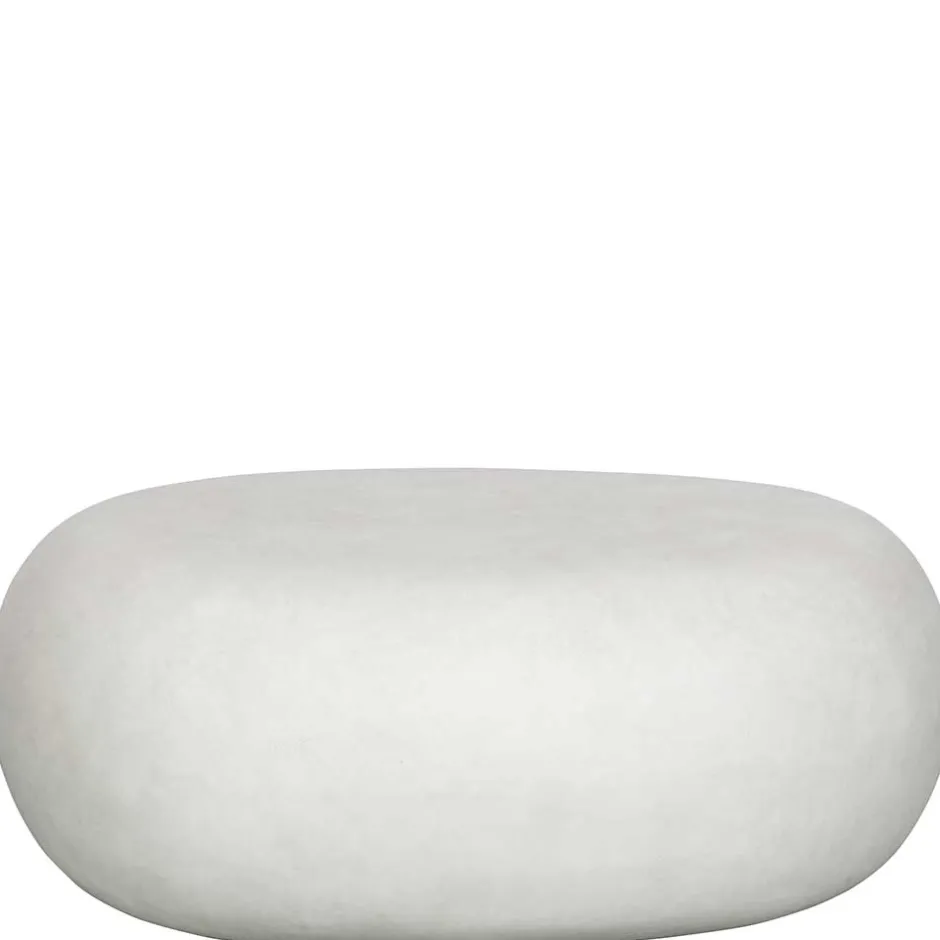 Wohnen Design Couchtisch aus Tonfaser in Weiß - Liaguno