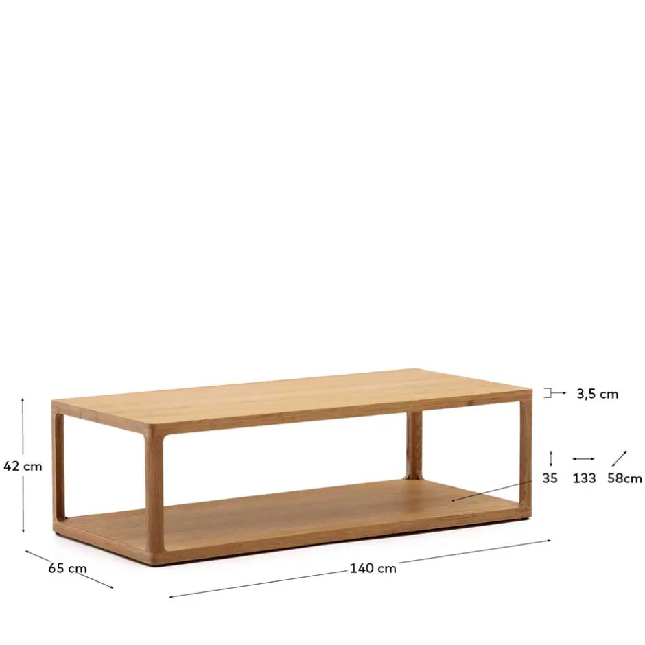 Wohnen Design Couchtisch in Eiche teilmassiv - Mercana