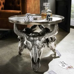 Wohnen Design Couchtisch mit Büffel Schädel Gestell - Zarinas