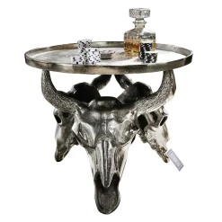 Wohnen Design Couchtisch mit Büffel Schädel Gestell - Zarinas