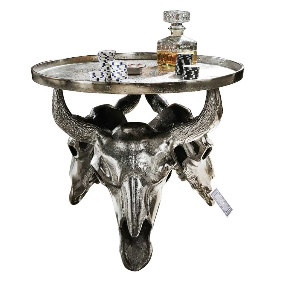 Wohnen Design Couchtisch mit Büffel Schädel Gestell - Zarinas