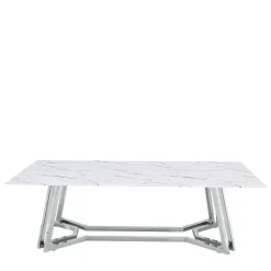 Wohnen Design Couchtisch mit Glasplatte Marmor Optik - Mimdos