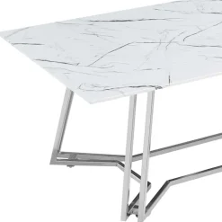 Wohnen Design Couchtisch mit Glasplatte Marmor Optik - Mimdos