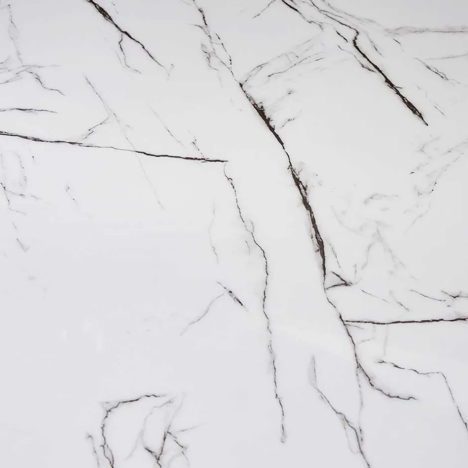 Wohnen Design Couchtisch mit Glasplatte Marmor Optik - Mimdos