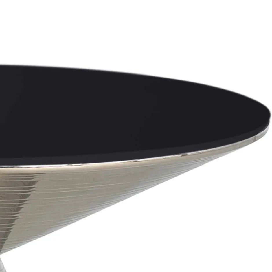 Wohnen Design Couchtisch mit schwarzer Glasplatte - Coralla