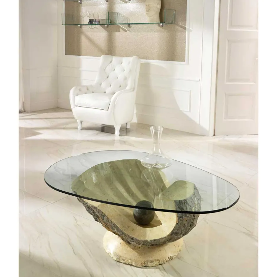 Design Couchtisch Ricana mit Glasplatte^Wohnen Sale