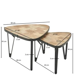 Wohnen Design Couchtische dreieckig - Concoret (zweiteilig)