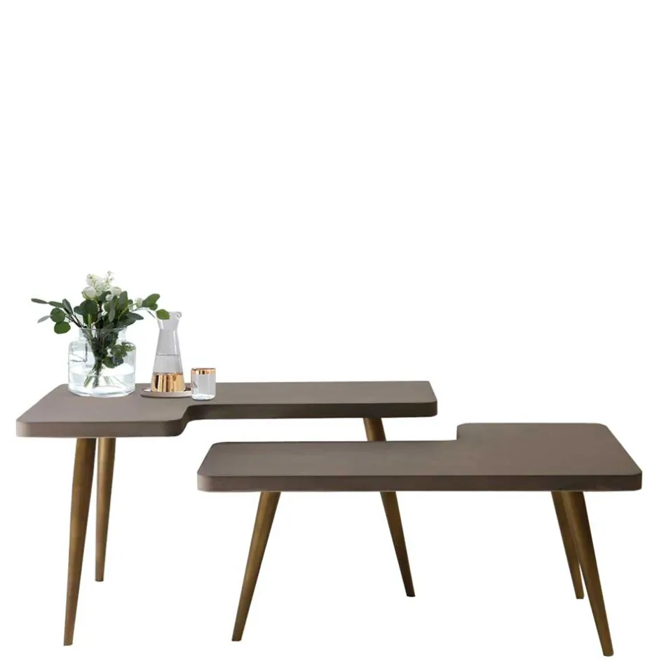Wohnen Design Couchtische mit Betonplatte - Varhida (zweiteilig)