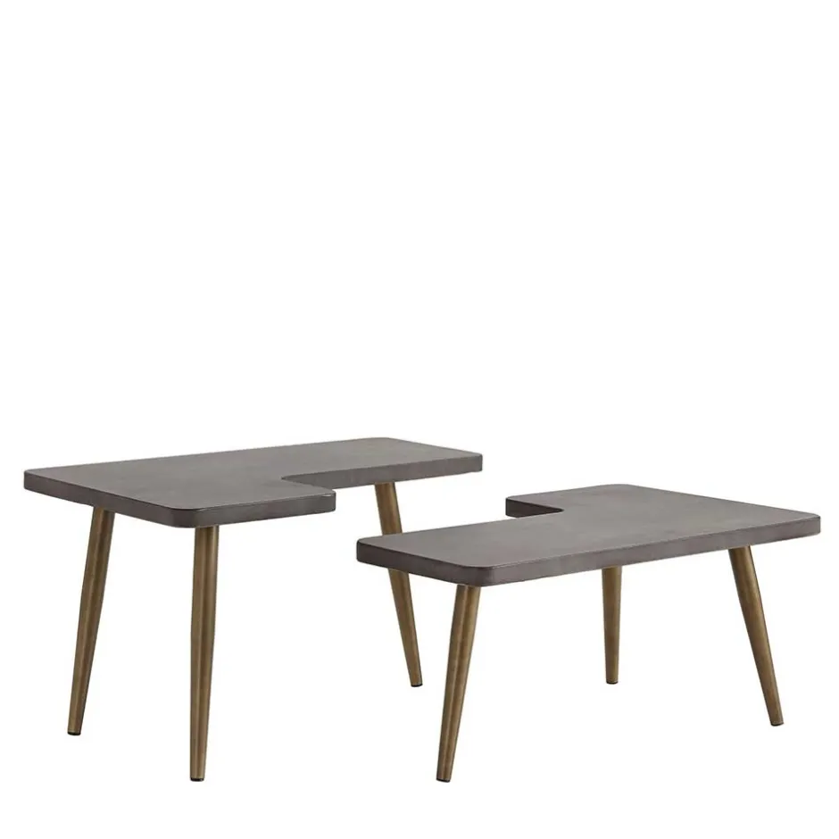 Wohnen Design Couchtische mit Betonplatte - Varhida (zweiteilig)