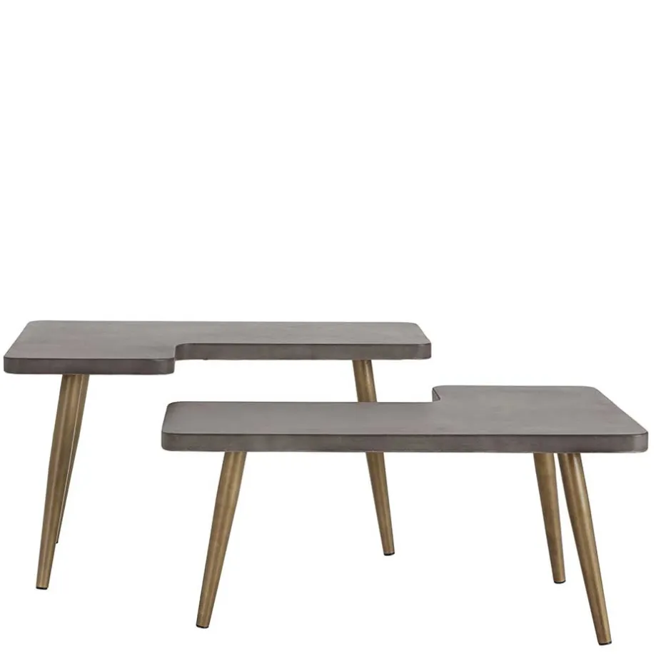 Wohnen Design Couchtische mit Betonplatte - Varhida (zweiteilig)