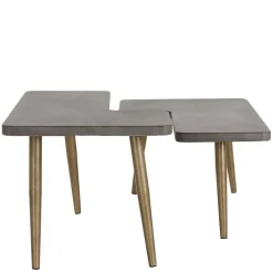 Wohnen Design Couchtische mit Betonplatte - Varhida (zweiteilig)