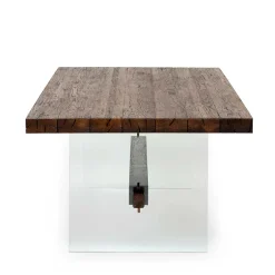 Wohnen Design Eiche Esstisch mit Glas Gestell - Ventida