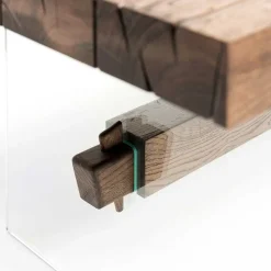 Wohnen Design Eiche Esstisch mit Glas Gestell - Ventida