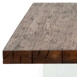 Wohnen Design Eiche Esstisch mit Glas Gestell - Ventida