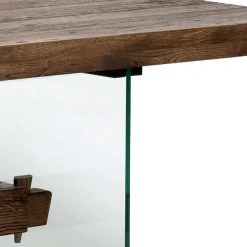 Wohnen Design Eiche Esstisch mit Glas Gestell - Ventida